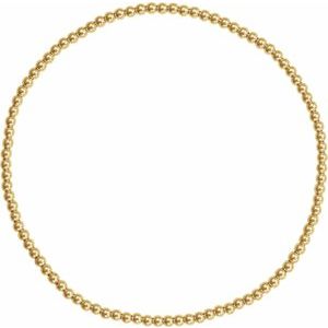 14K Yellow Gold-Filled 2 mm Elastic Bead 6 1/2" Bracelet
