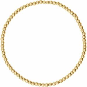 14K Yellow Gold-Filled 2.5 mm Elastic Bead 6 1/2" Bracelet