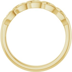 14K Yellow Gold Anchor Chain Link Ring