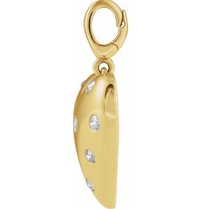 14K Yellow Gold 1/6 CTW Natural Diamond Puffy Heart Charm/Pendant