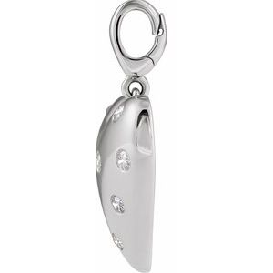 14K White Gold 1/6 CTW Natural Diamond Puffy Heart Charm/Pendant