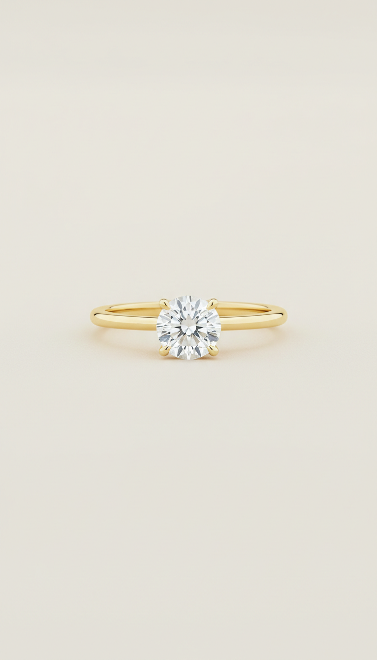 18k gold solitaire diamond ring