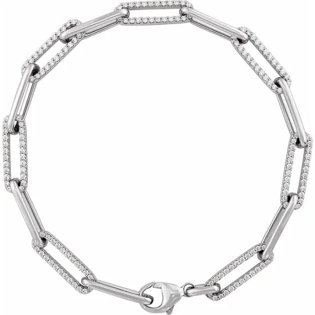 Ozoara & Co. diamonds and gold paper clip bracelet