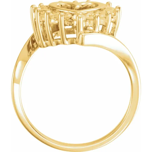 Diamond Frame Heart Ring