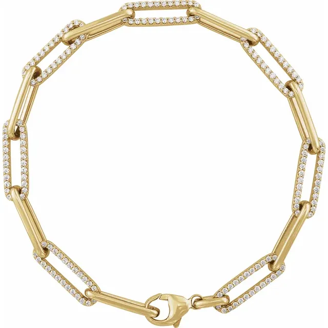 Ozoara & Co. diamonds and gold paperclip bracelet