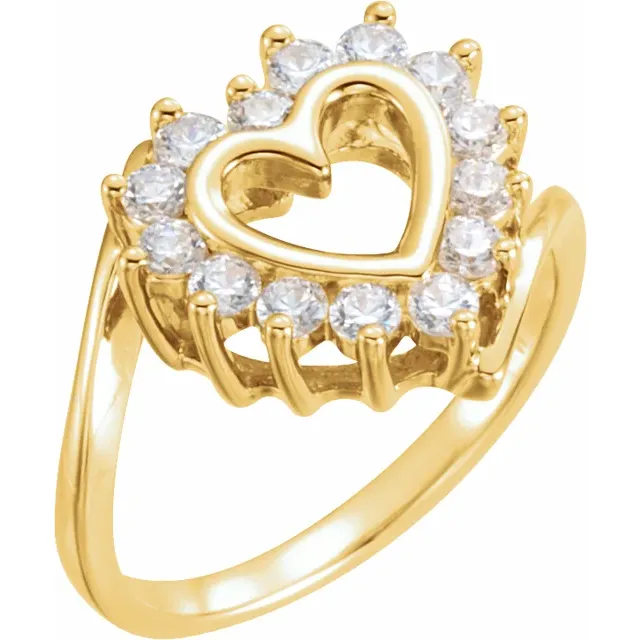Diamond Frame Heart Ring