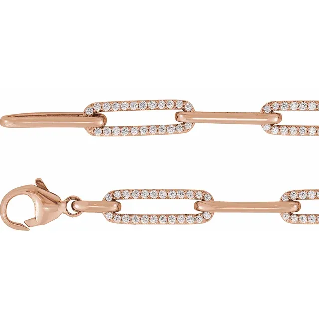 Ozoara & Co. diamonds and gold paper clip bracelet