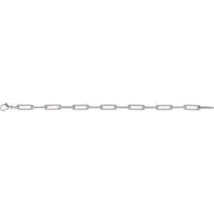 14K White Gold 1 CTW Lab-Grown Diamond Link 7" Bracelet