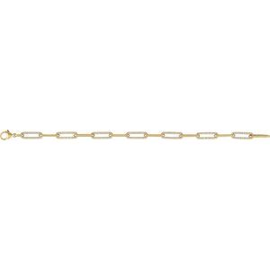 14K Yellow Gold 1 CTW Lab-Grown Diamond Link 7" Bracelet
