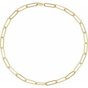 14K Yellow Gold 6.2 mm Paperclip-Style 20" Chain