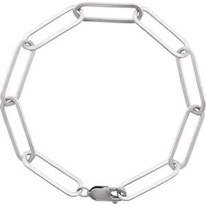 Sterling Silver 6.2 mm Paperclip-Style 7" Chain