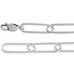 Sterling Silver 6.2 mm Paperclip-Style 18" Chain