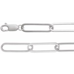 Sterling Silver 6.2 mm Paperclip-Style 7" Chain