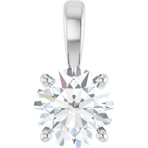 14K White Gold Lab-Grown Diamond Pendant