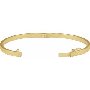 14K Yellow Gold Hinged 7" Bangle Bracelet