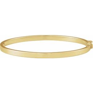 14K Yellow Gold Hinged 7" Bangle Bracelet
