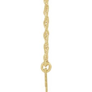 14K Yellow Gold Retro Nameplate 16-18" Necklace