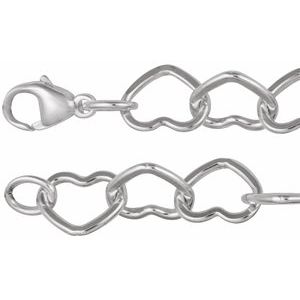 Sterling Silver Heart Chain Necklace