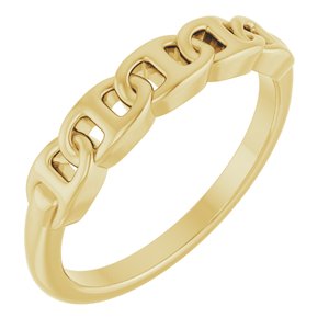 14K Yellow Gold Anchor Chain Link Ring