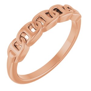 14K Rose Gold Anchor Chain Link Ring