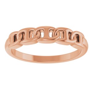 14K Rose Gold Anchor Chain Link Ring