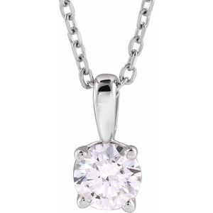 14K White Gold 1 CT Lab-Grown Diamond Necklace