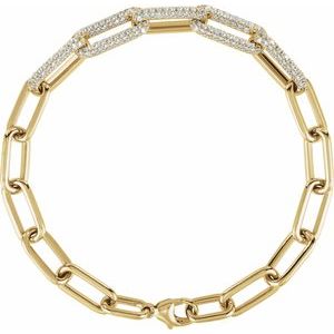 Diamond Paperclip-Style Bracelet