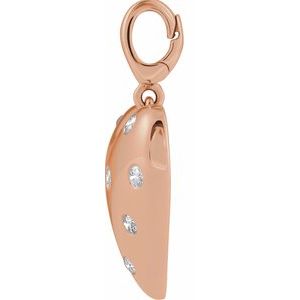 14K Rose Gold 1/6 CTW Natural Diamond Puffy Heart Charm/Pendant