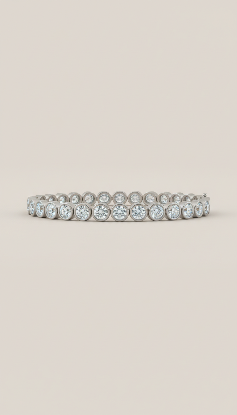 Minimalist platinum diamond tennis bracelet