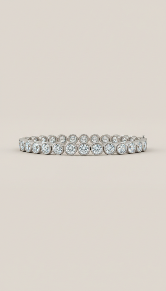 Minimalist platinum diamond tennis bracelet