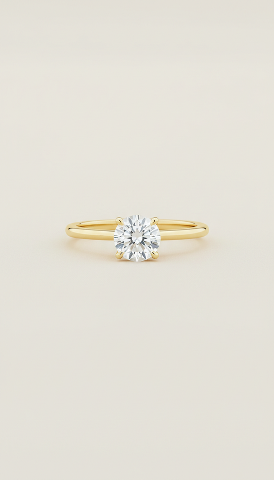 18k gold solitaire diamond ring