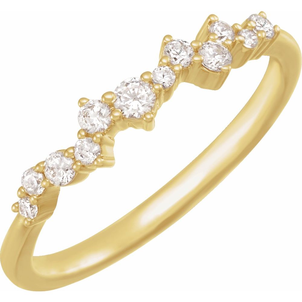 1/4 Ctw Lab-Grown Diamond 14k White Gold Scattered Stackable Ring
