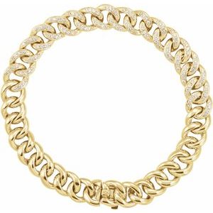 Half Diamond Curb Bracelet
