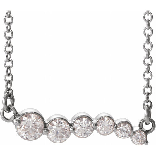 Natural Diamond Graduated 18" Necklace