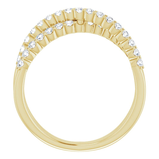 1/2 CTW Grown Brilliance Diamond Criss-Cross Ring