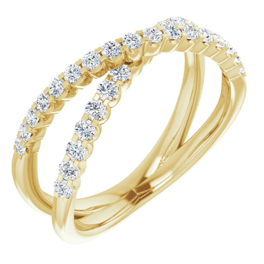 1/2 CTW Grown Brilliance Diamond Criss-Cross Ring
