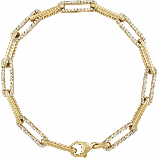 Ozoara & Co. diamonds and gold paperclip bracelet