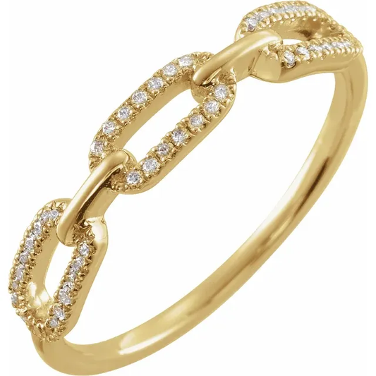 Diamond Set Paper Clip Ring